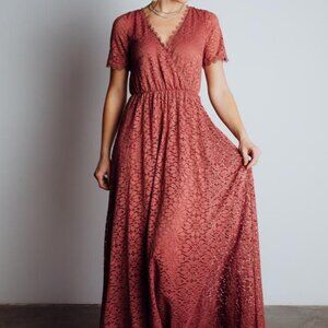 Baltic Born Venice Lace Maxi Dress, Dusty Rose